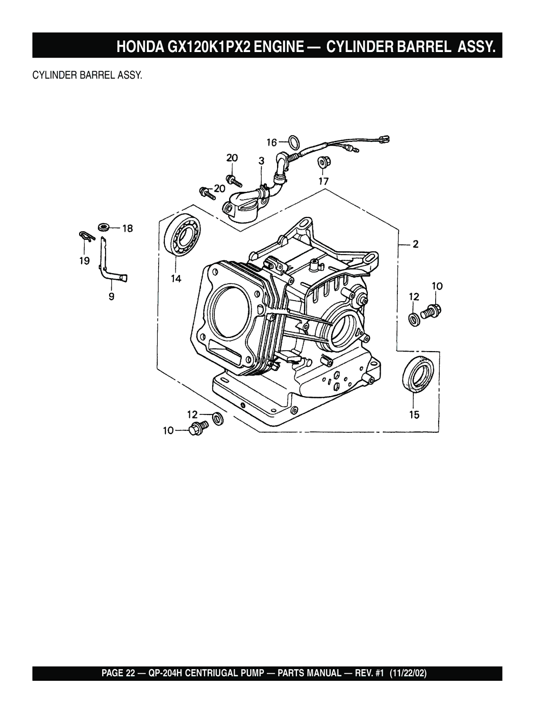 Bushnell QP-204H manual Cylinder Barrel Assy 