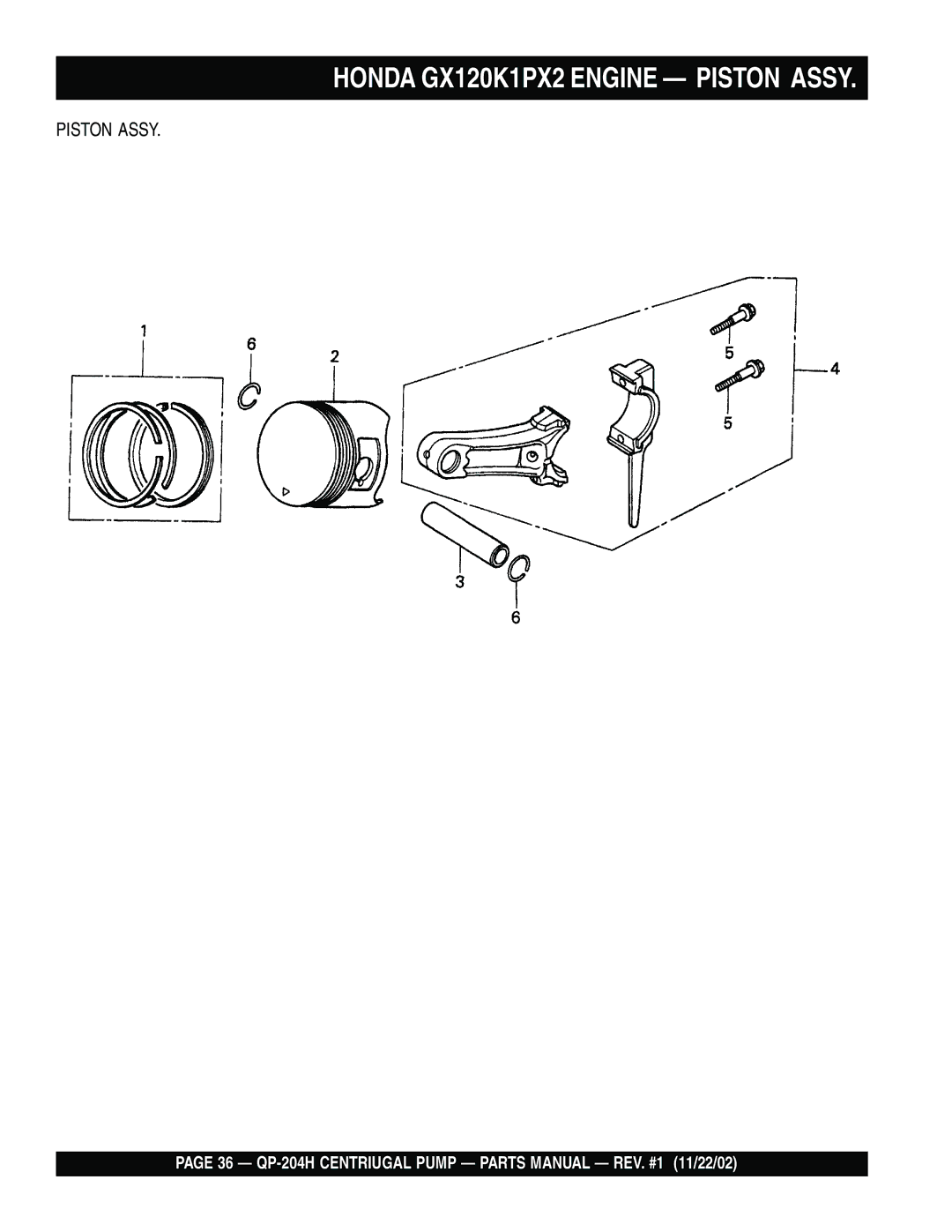 Bushnell QP-204H manual Piston Assy 