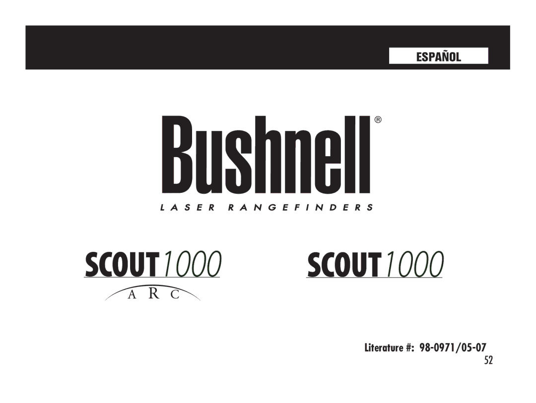 Bushnell SCOUT1000 manual Español 