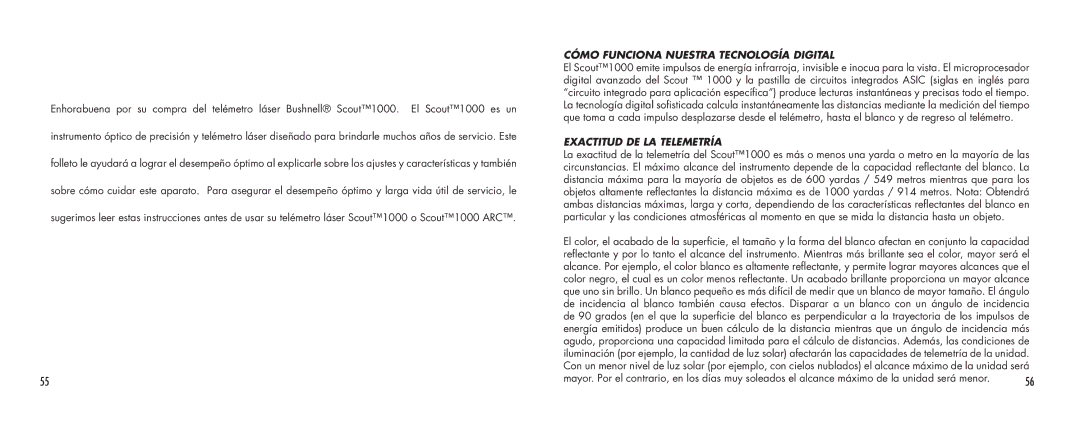 Bushnell SCOUT1000 manual Cómo Funciona Nuestra Tecnología Digital, Exactitud DE LA Telemetría 