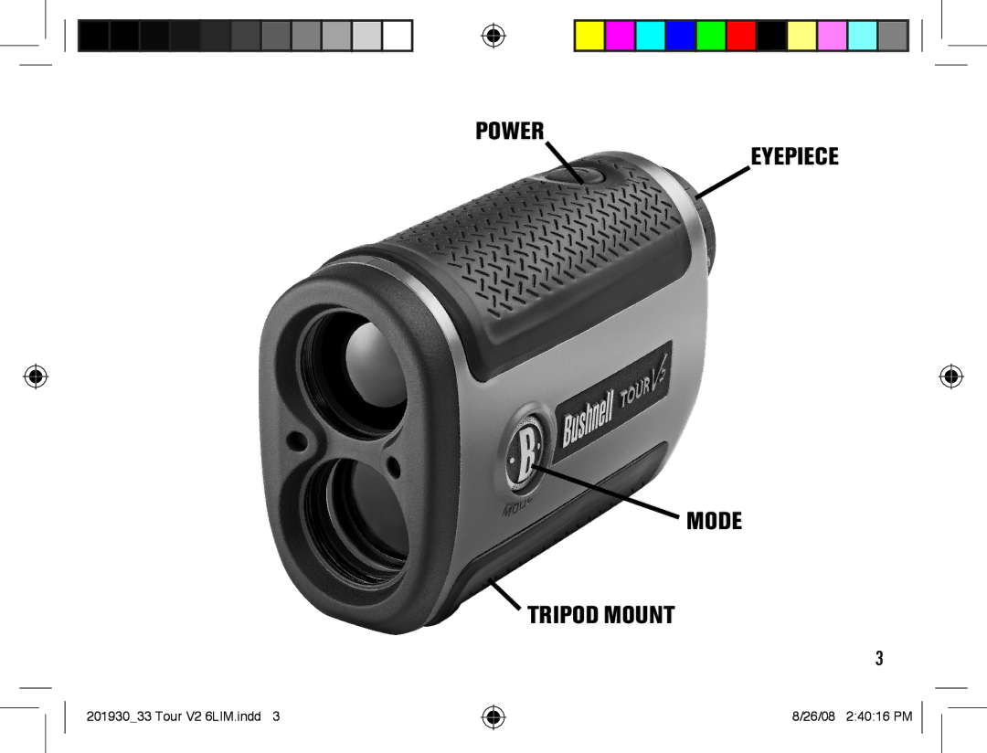 Bushnell Tour V2 manual Power Eyepiece Mode Tripod Mount 