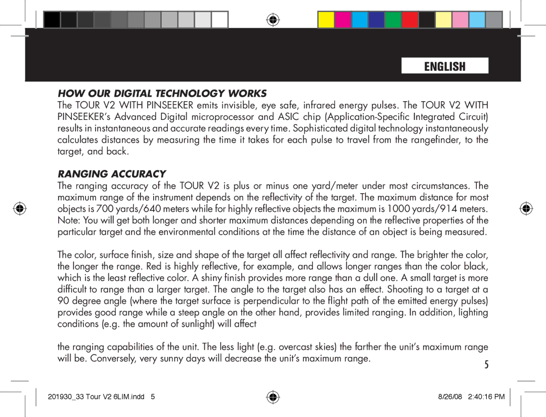 Bushnell Tour V2 manual HOW OUR Digital Technology Works, Ranging Accuracy 