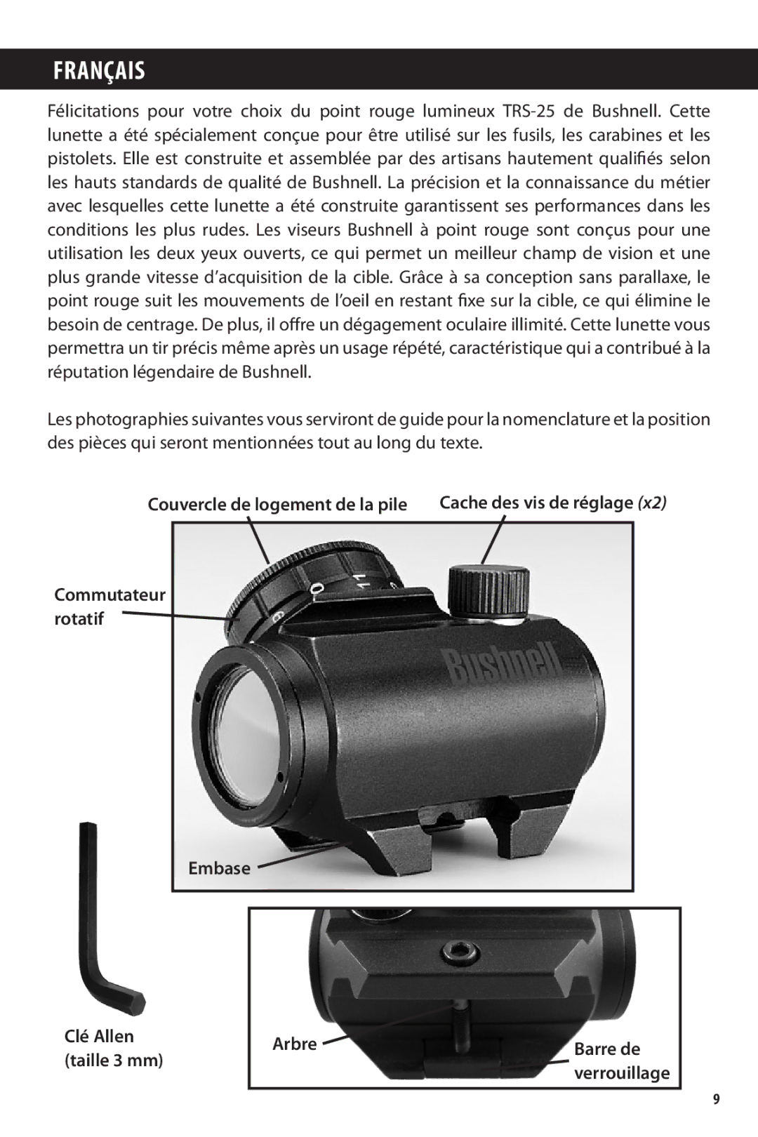 Bushnell TRS-25 owner manual Français 