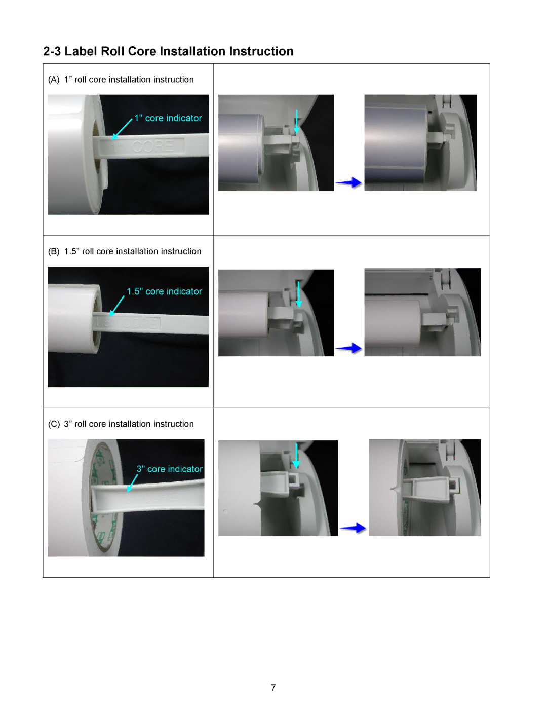 BUSlink FALCON 4D manual Label Roll Core Installation Instruction 