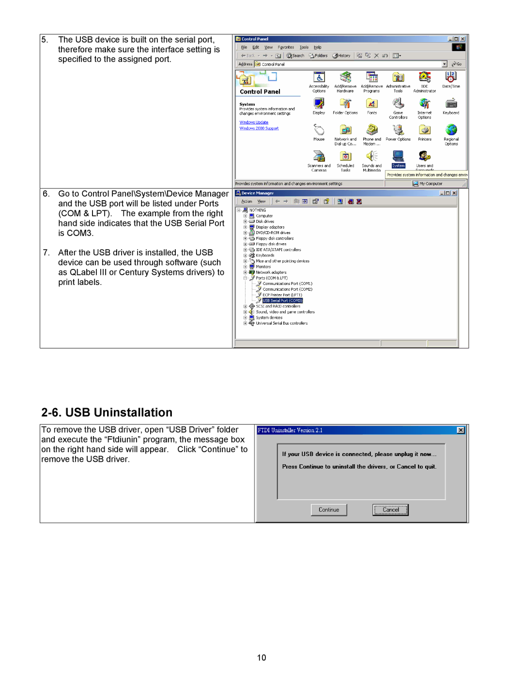 BUSlink FALCON 4D manual USB Uninstallation 