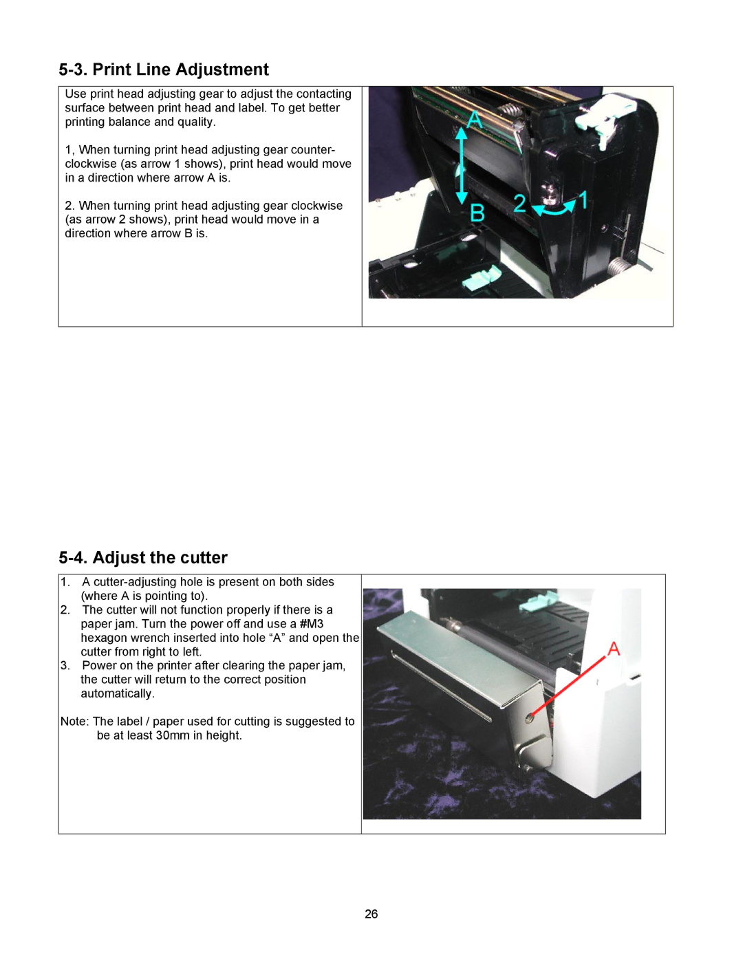 BUSlink FALCON 4D manual Print Line Adjustment, Adjust the cutter 