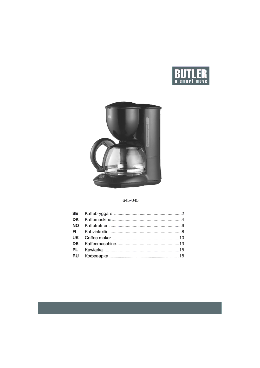 Butler 645-045 manual 