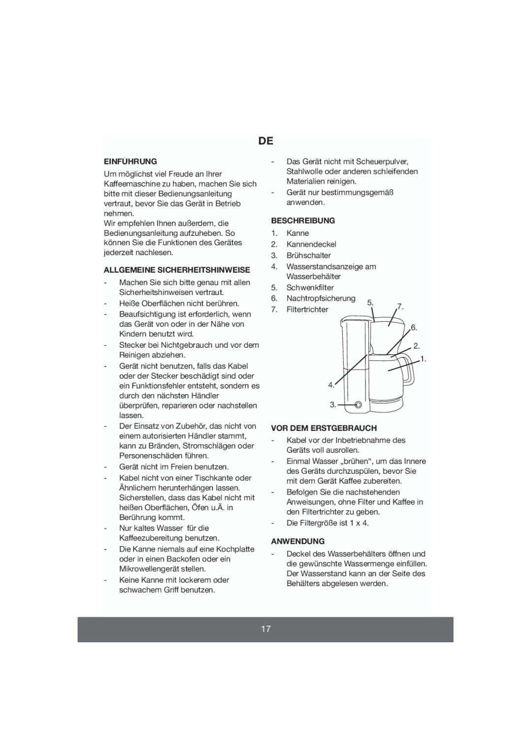 Butler 645-056 manual Einführung, Allgemeine Sicherheitshinweise, Beschreibung, VOR DEM Erstgebrauch, Anwendung 