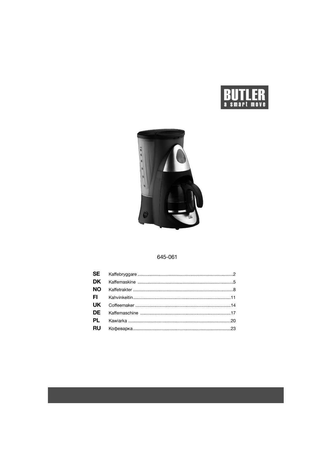 Butler 645-061 manual 