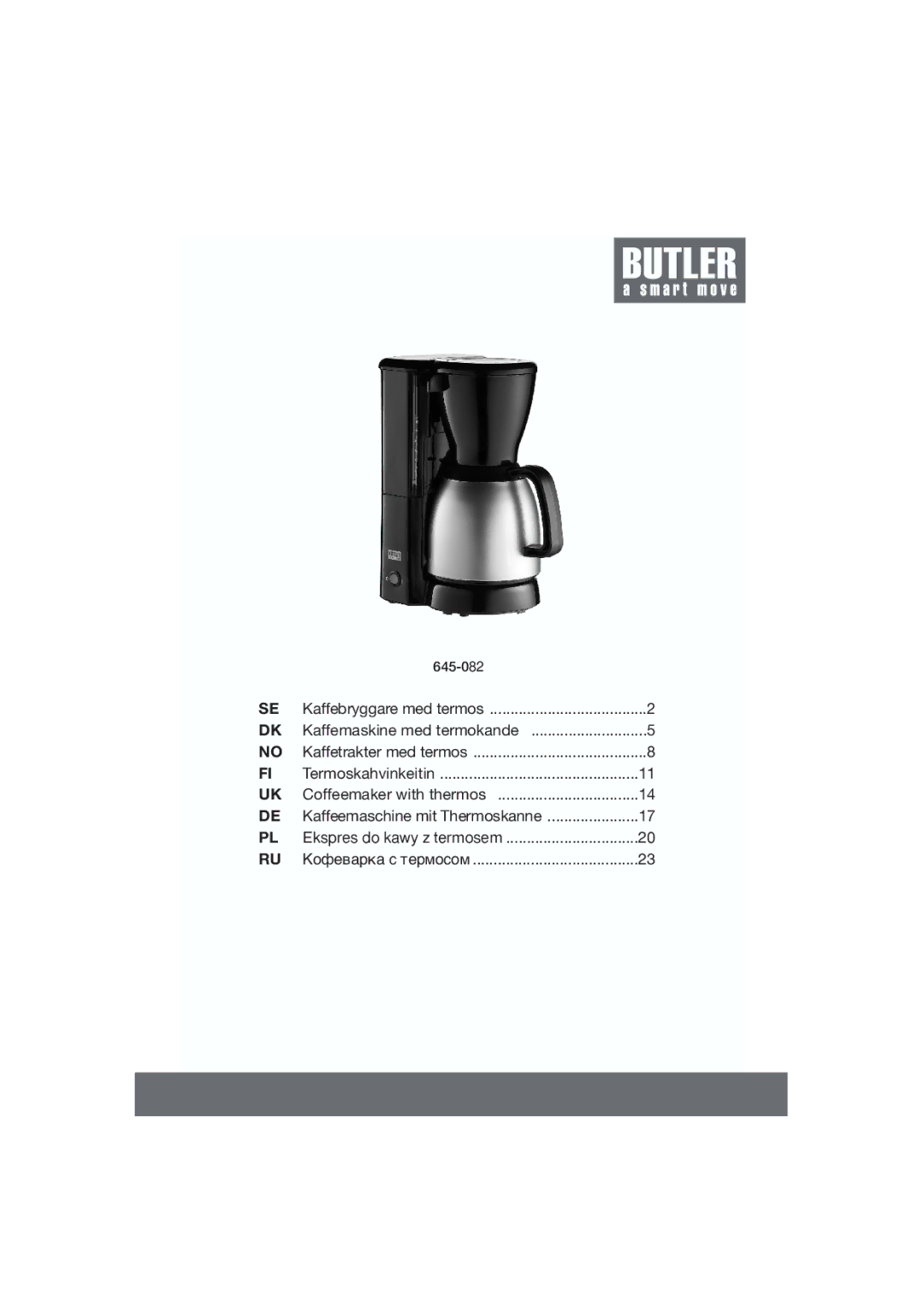 Butler 645-082 manual 