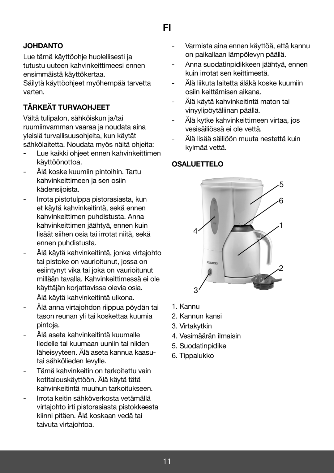 Butler 645-087/088 manual Johdanto, Tärkeät Turvaohjeet, Osaluettelo 