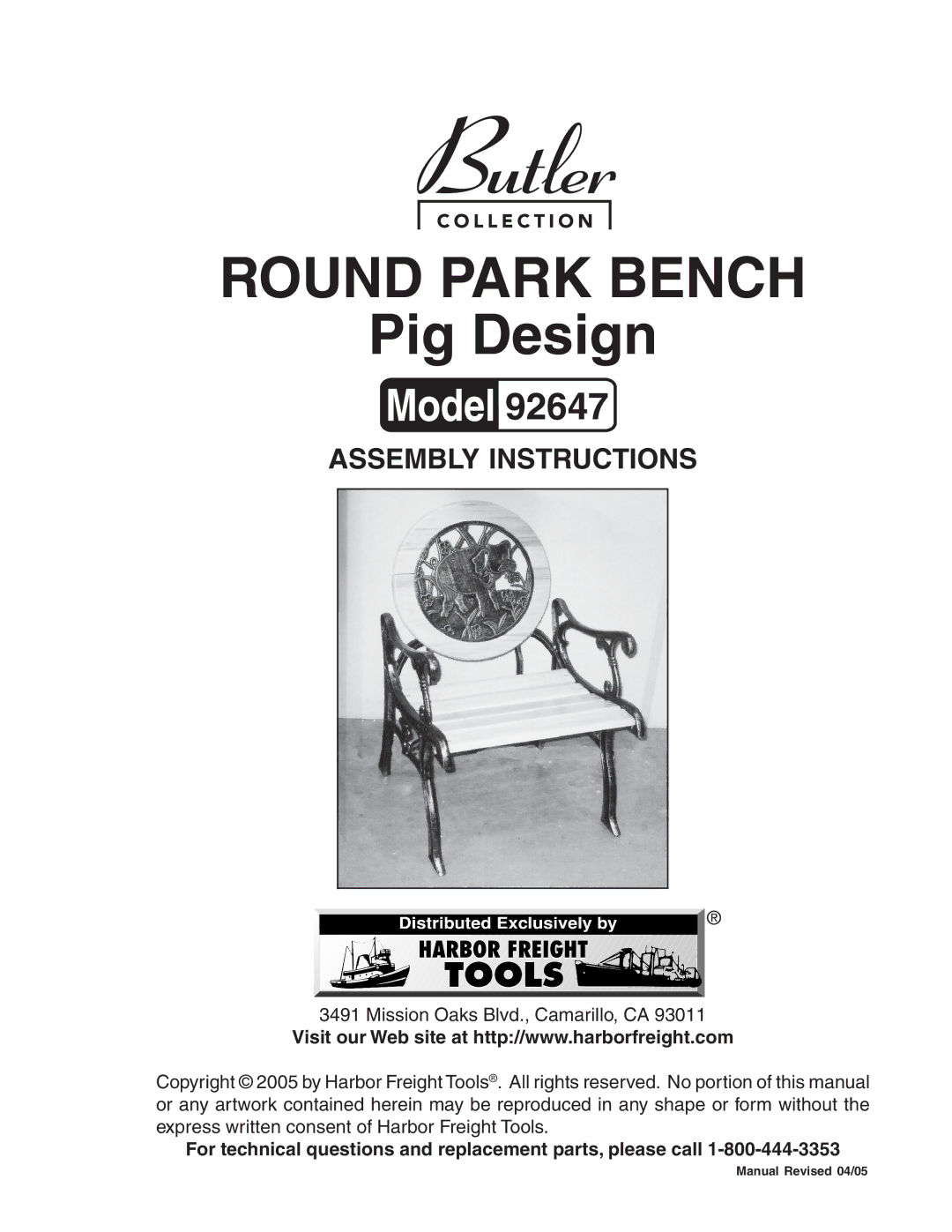 Butler 92647 manual Round Park Bench 