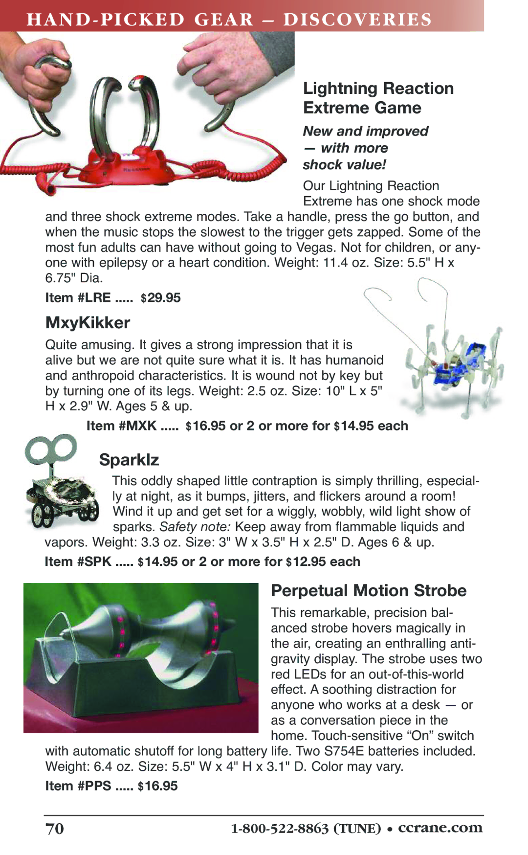 C. Crane 19f manual Hand -PICK ED Gear DI SC Overies, Lightning Reaction Extreme Game, MxyKikker, Perpetual Motion Strobe 