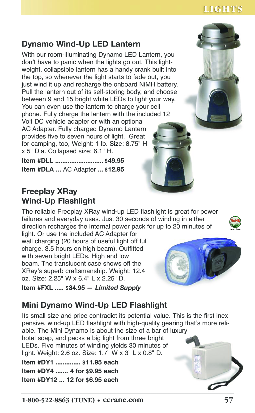C. Crane 19f Dynamo Wind-UpLED Lantern, Freeplay XRay Wind-UpFlashlight, Mini Dynamo Wind-UpLED Flashlight, Lights, $12.95 