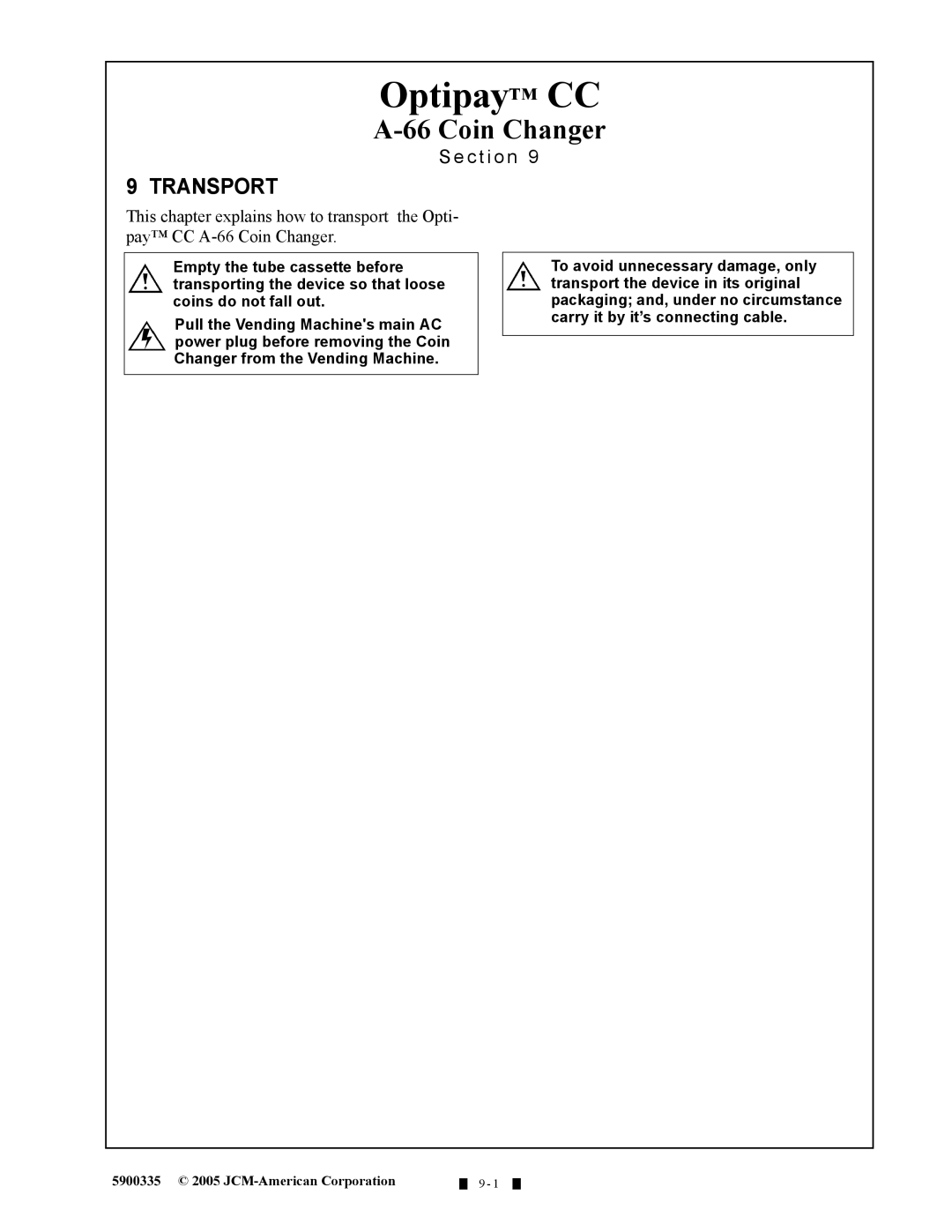 C. Crane A-66 manual Transport 