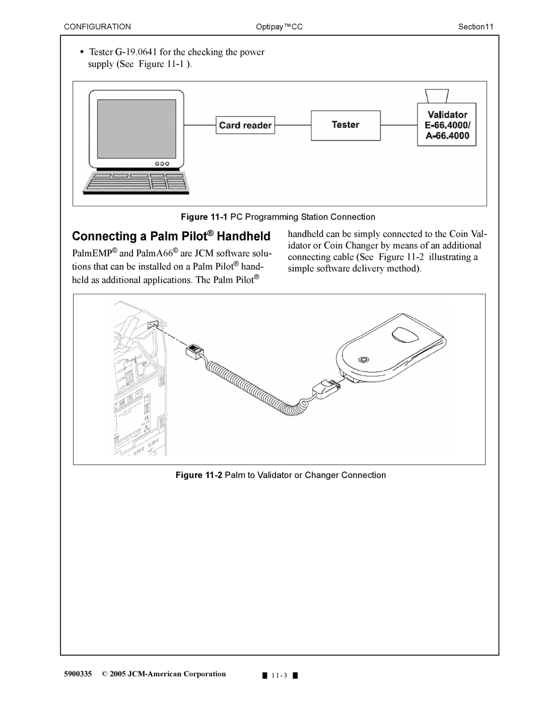 C. Crane A-66 manual Connecting a Palm Pilot Handheld, 1PC Programming Station Connection 