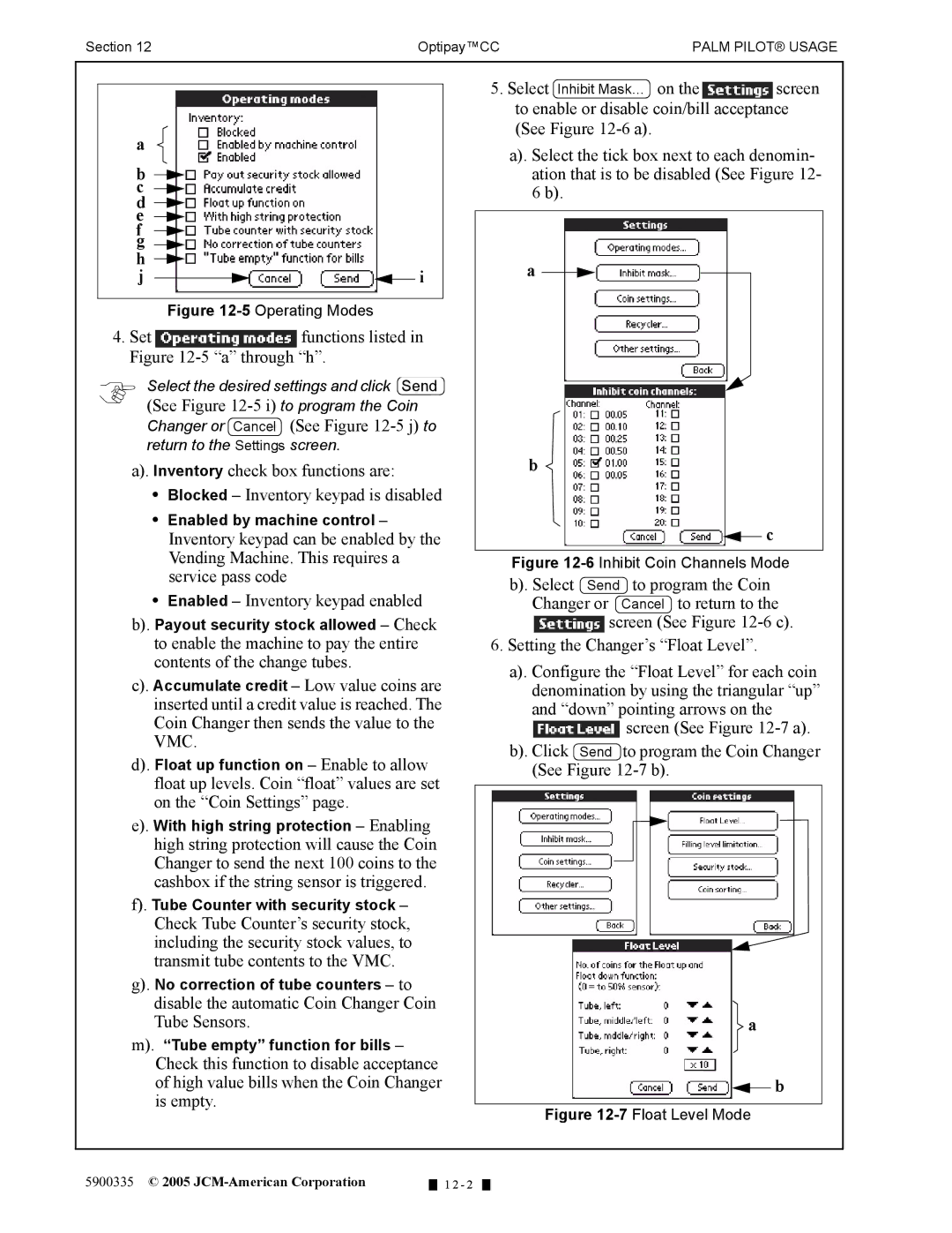 C. Crane A-66 manual Set functions listed in -5 a through h 