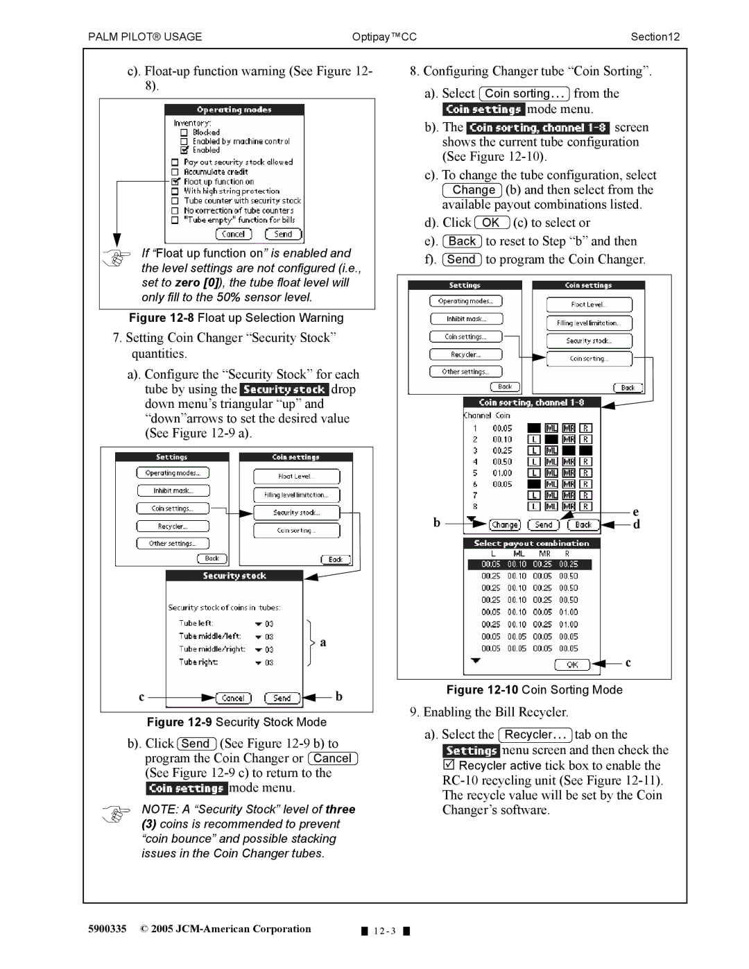 C. Crane A-66 manual Enabling the Bill Recycler Select Tab on 