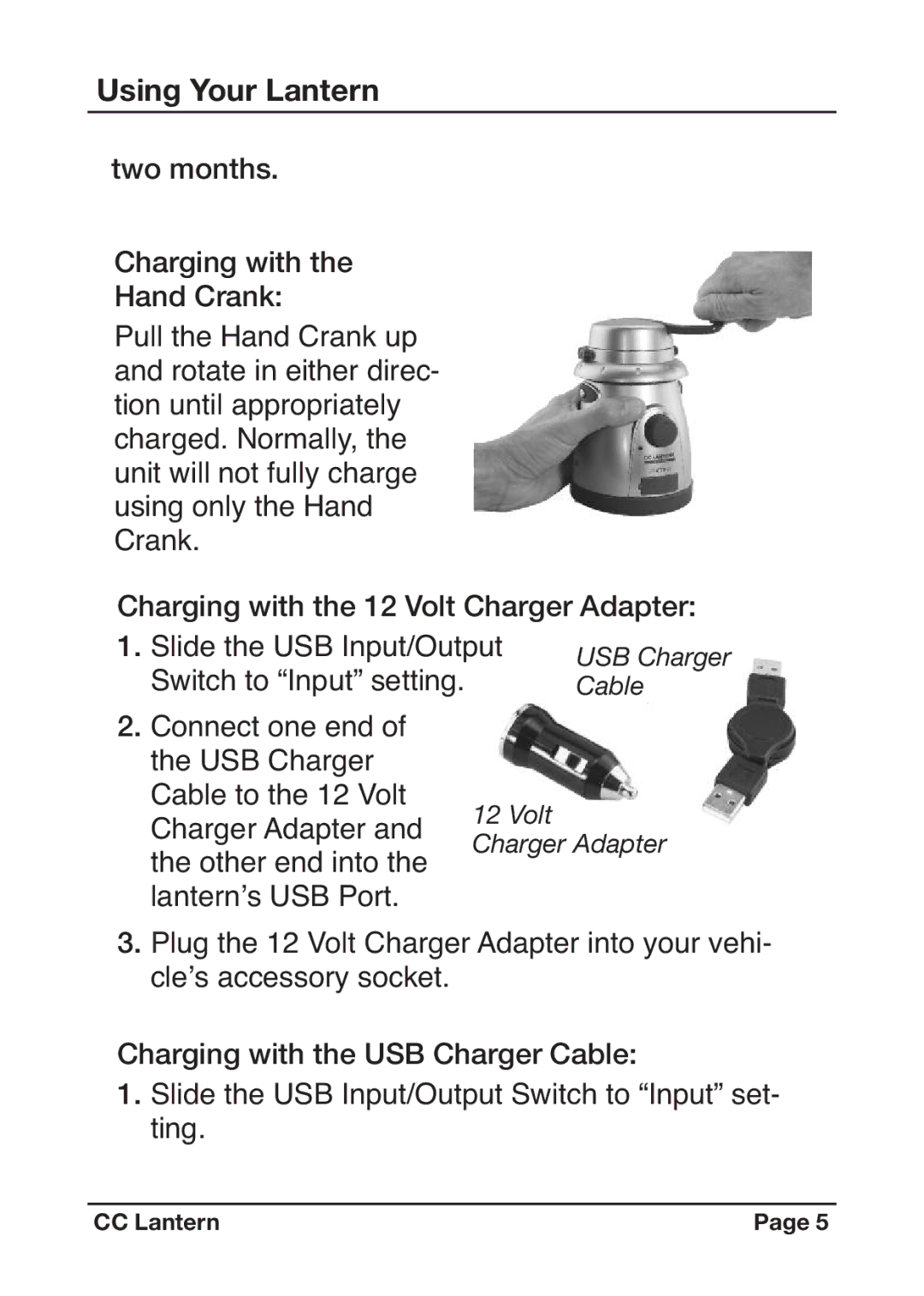 C. Crane Camping Equipment instruction manual Using Your Lantern 