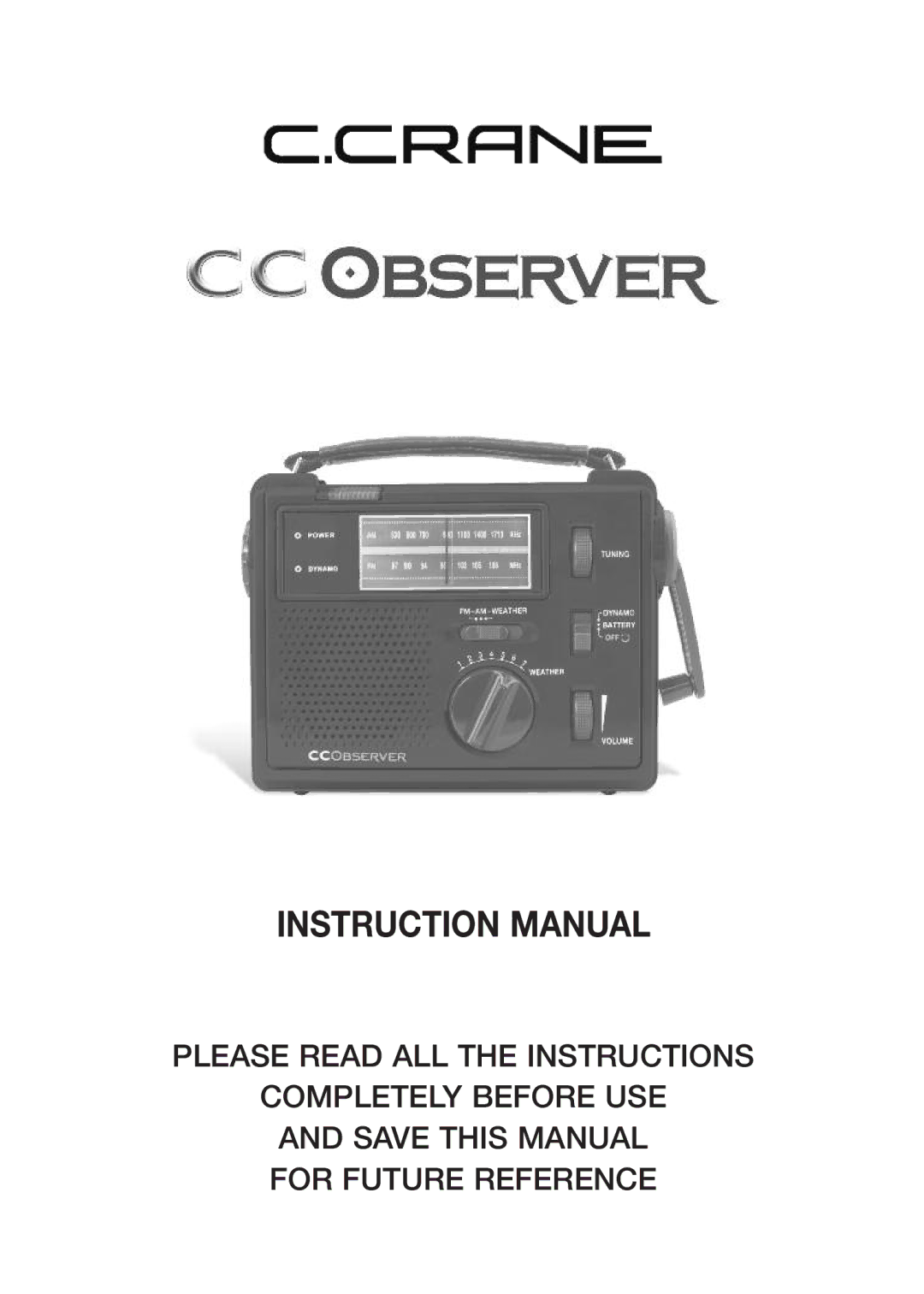 C. Crane CC Observer instruction manual 