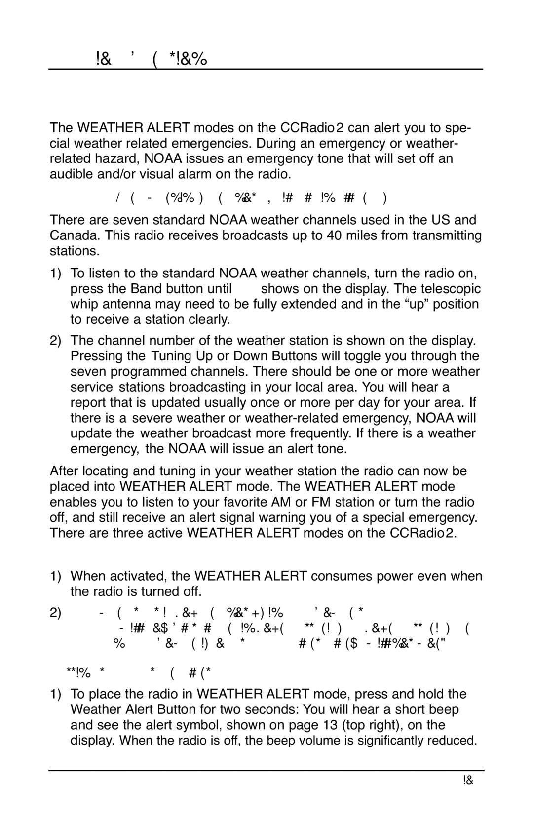 C. Crane CC Radio 2 instruction manual Weather Alert System 