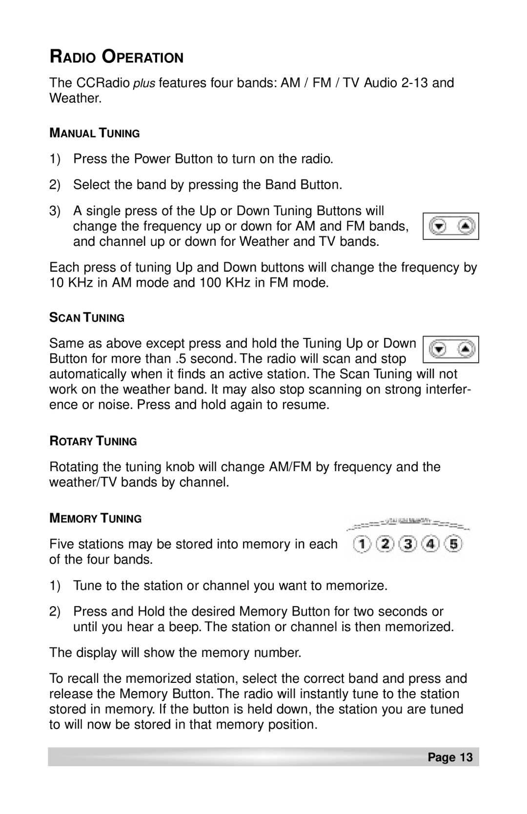 C. Crane CCRadio plus instruction manual Radio Operation 