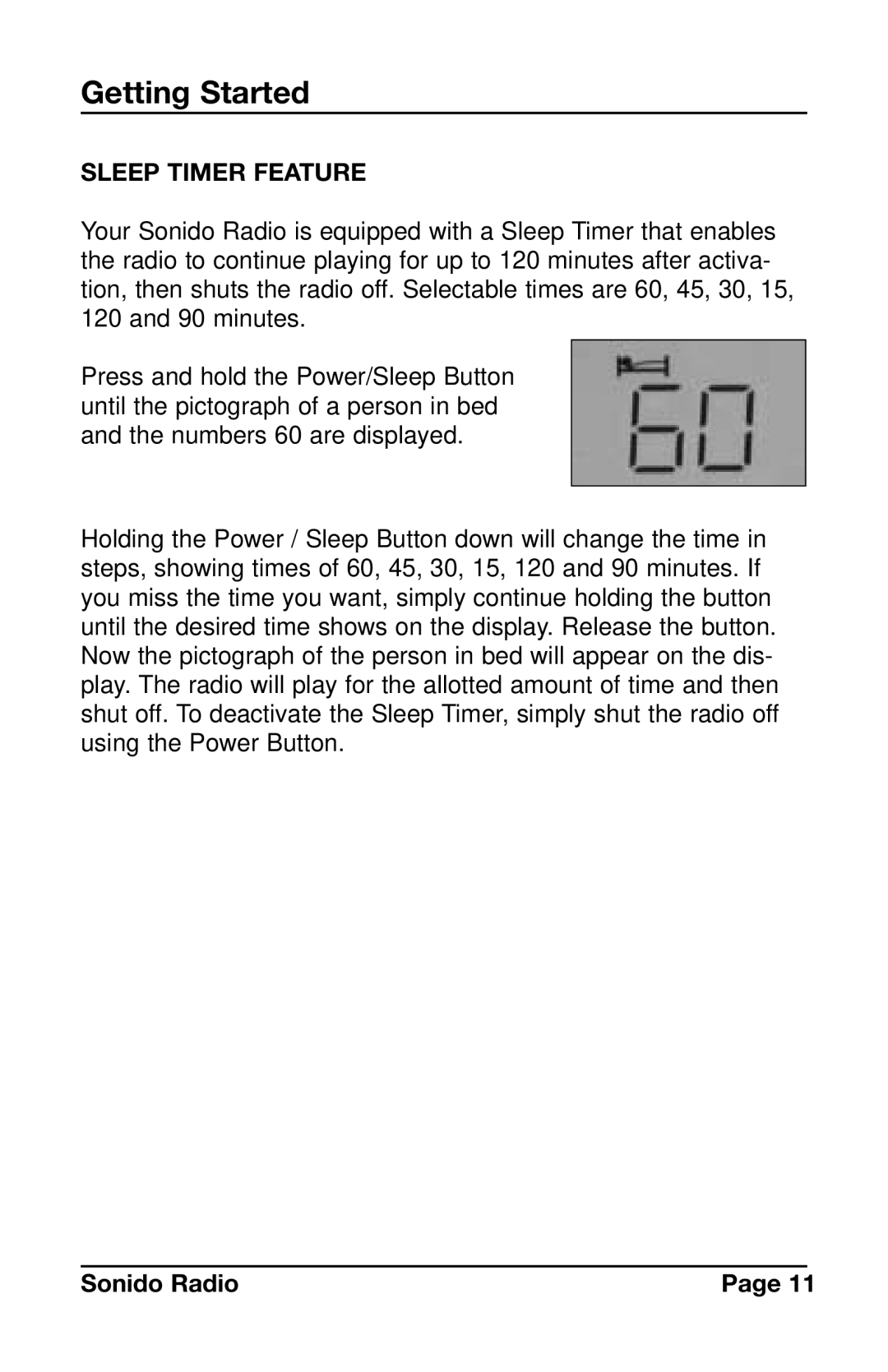 C. Crane PR-D4VW instruction manual Sleep Timer Feature 