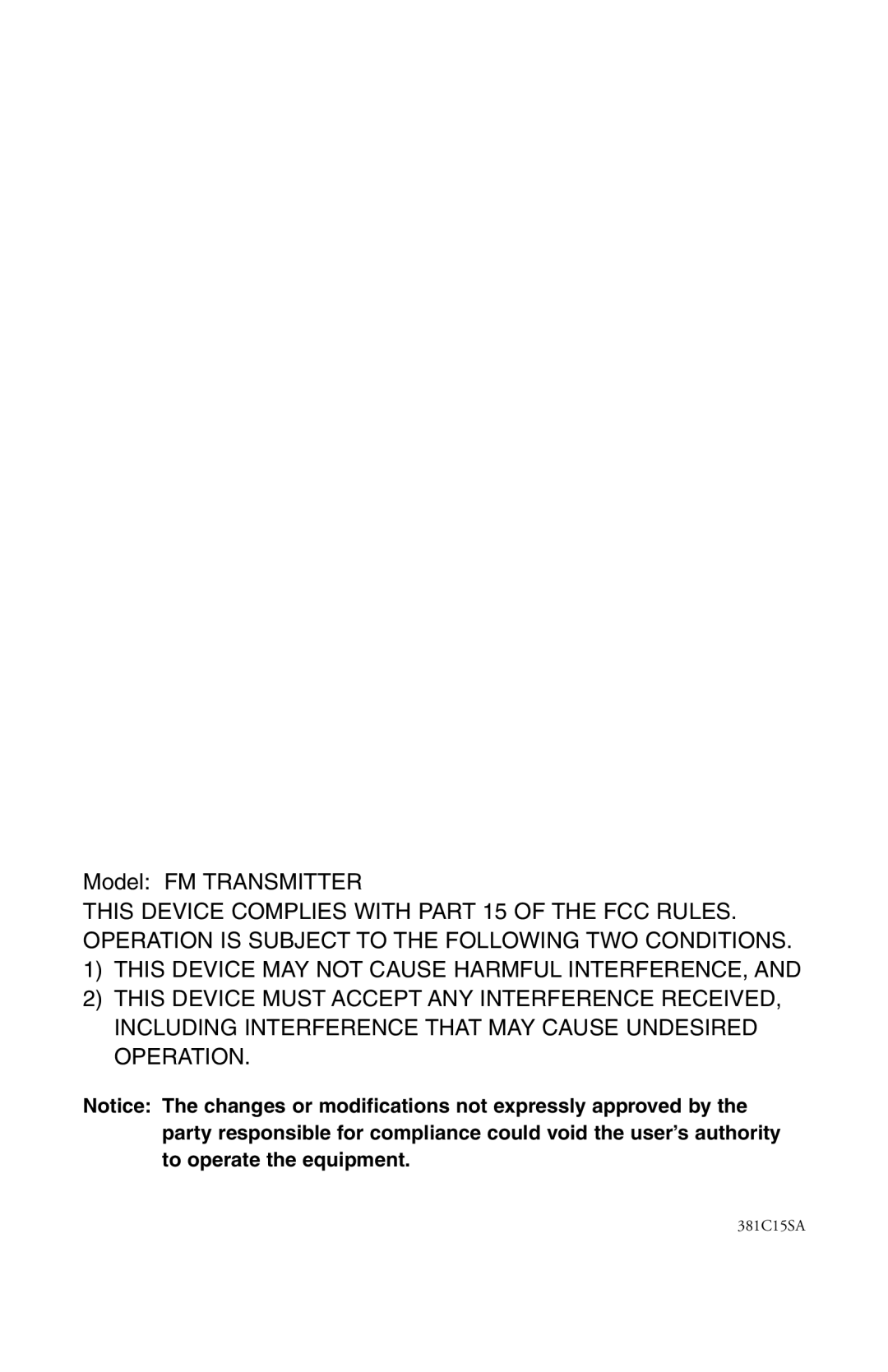 C. Crane Satellite Radio manual Model FM Transmitter 