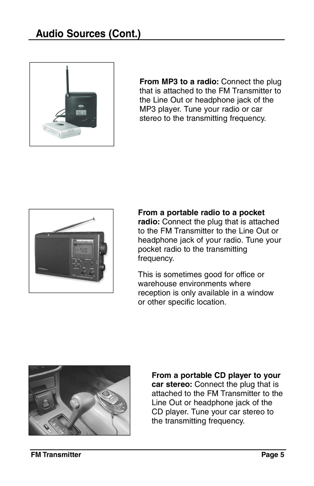 C. Crane Satellite Radio manual FM Transmitter 