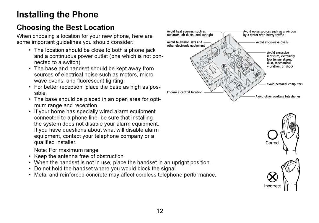 C. Crane TRU9460 manual Installing the Phone, Choosing the Best Location 