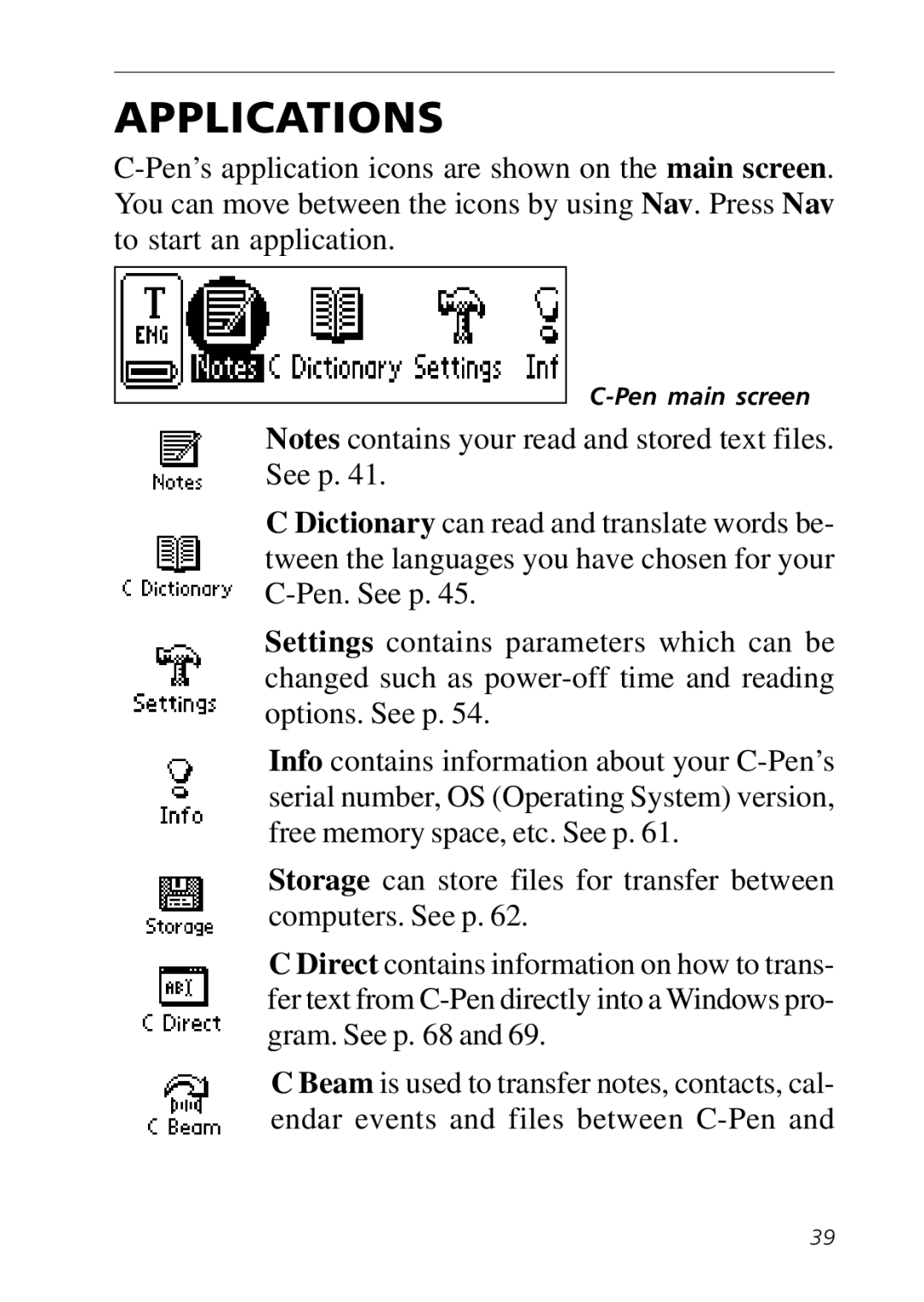 C Technologies C-Pen manual Applications 