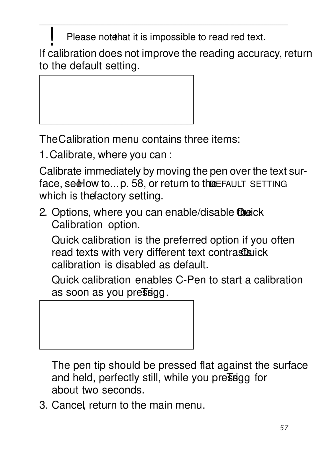 C Technologies C-Pen manual Please note that it is impossible to read red text 