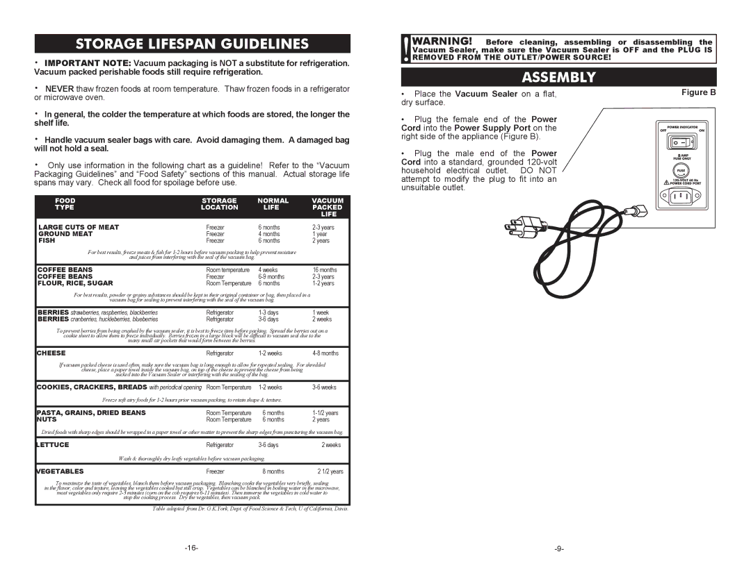 Cabela's 08-0601-C manual Storage Lifespan Guidelines, Assembly 