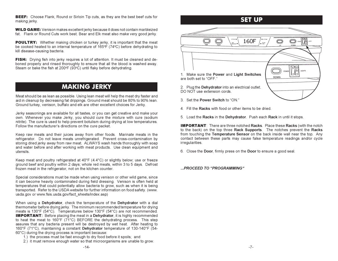 Cabela's 28-0301, 28-0501 instruction manual Making Jerky, Set Up 