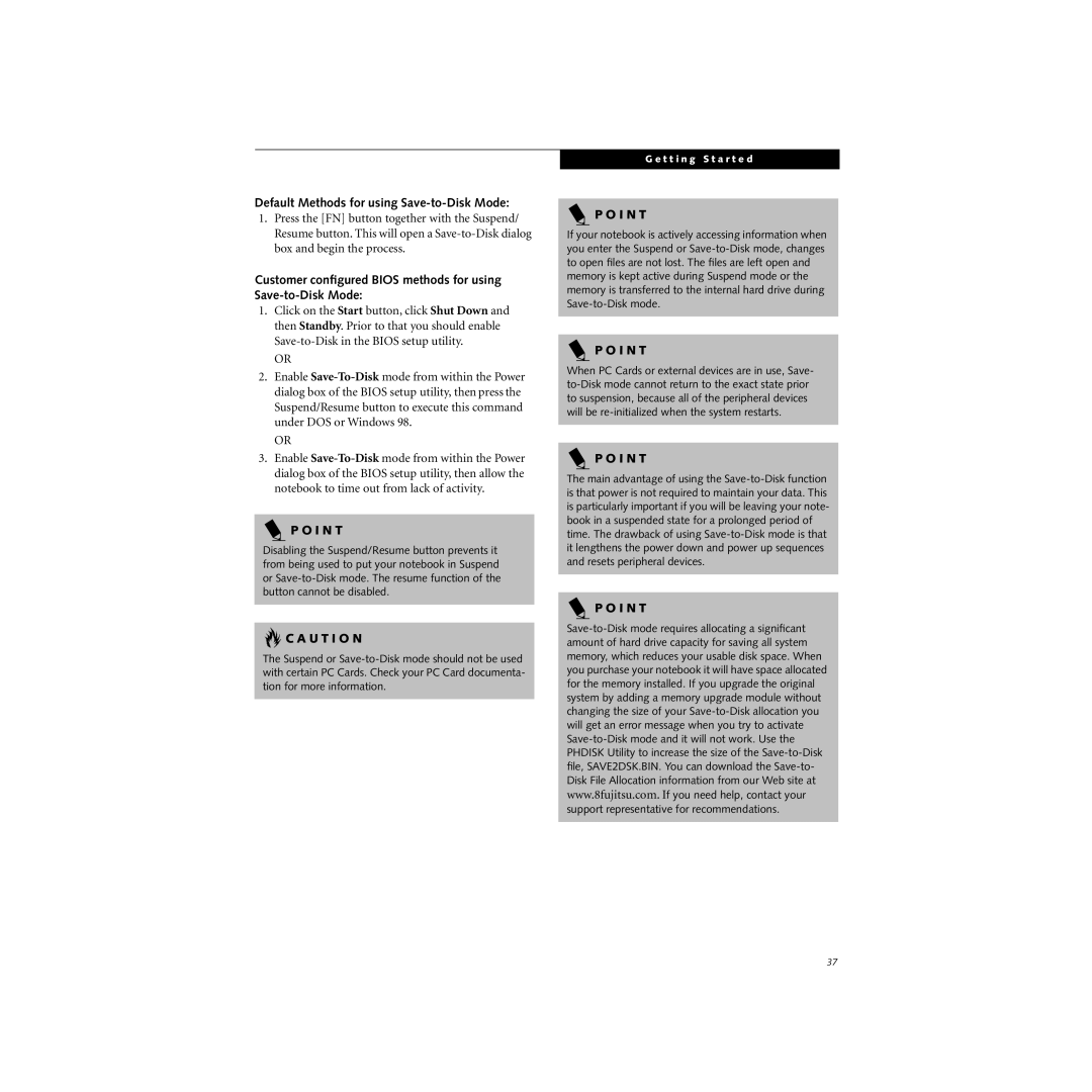 Cabin S Series.book manual Default Methods for using Save-to-Disk Mode 