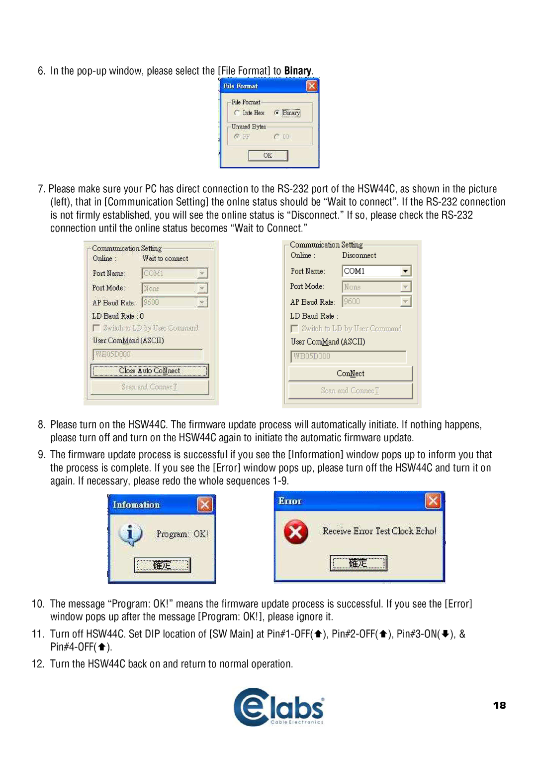 Cable Electronics HSW44C instruction manual 