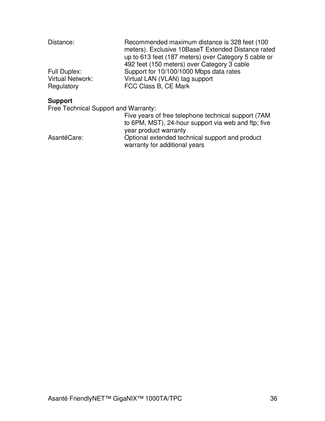 Cables to Go 1000TA/TPC user manual Support 