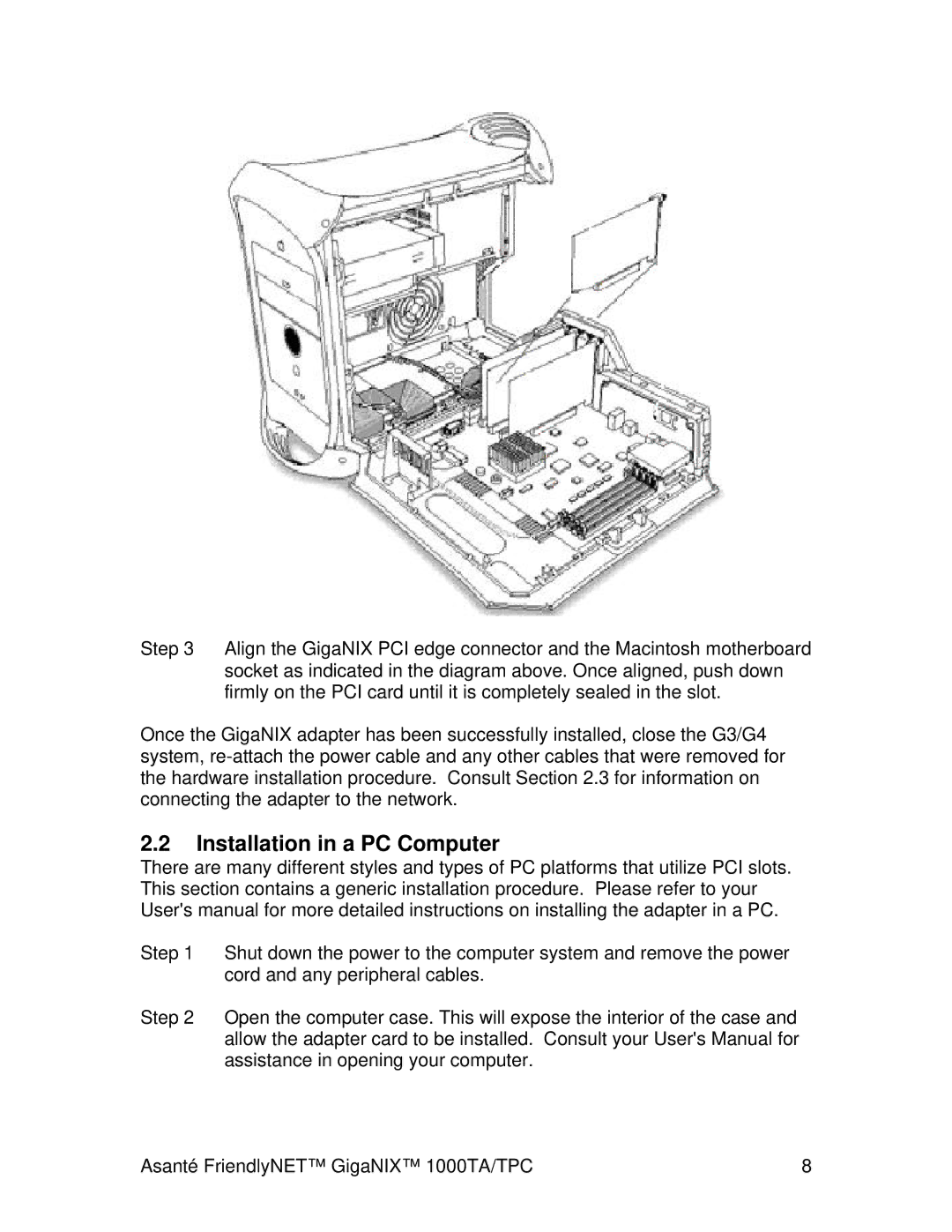 Cables to Go 1000TA/TPC user manual Installation in a PC Computer 