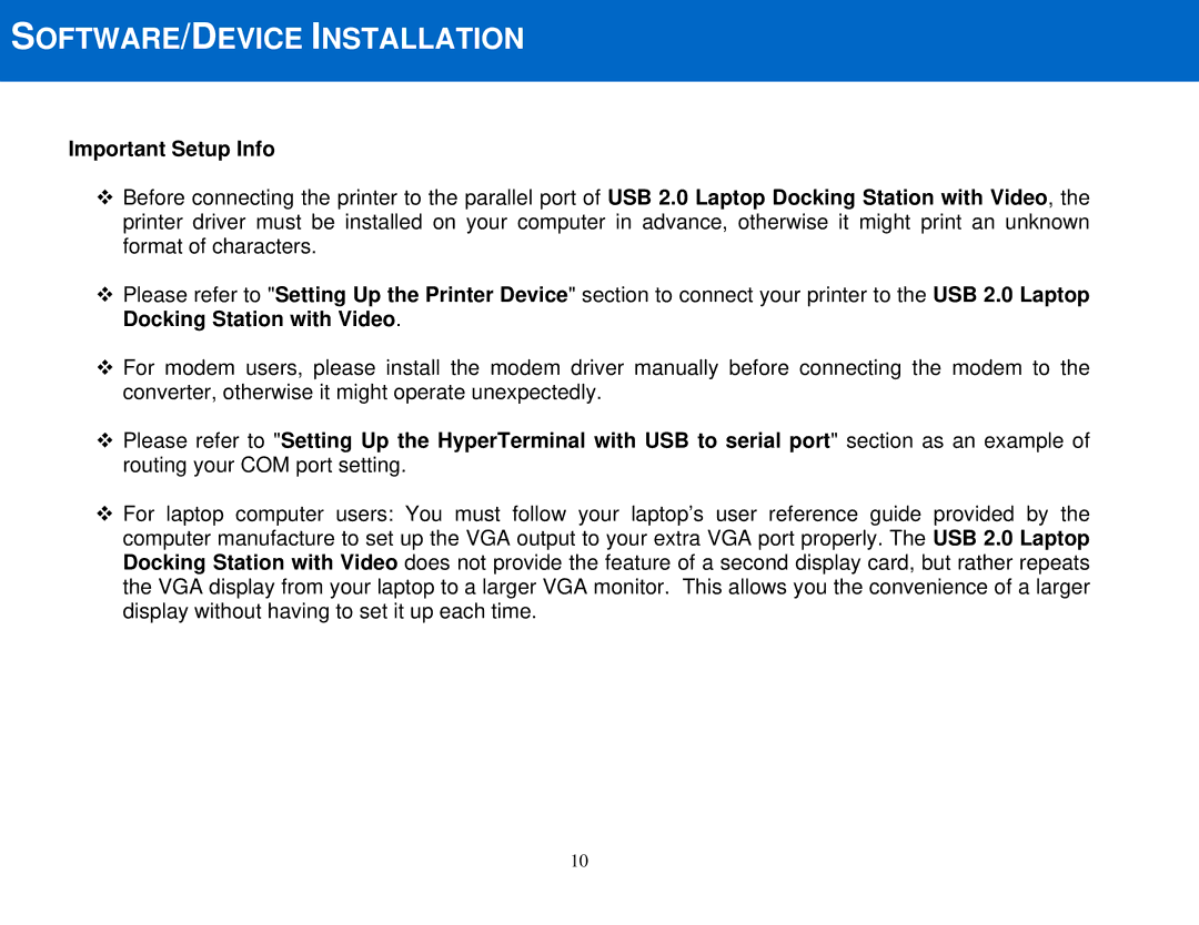 Cables to Go 28652 manual Important Setup Info 