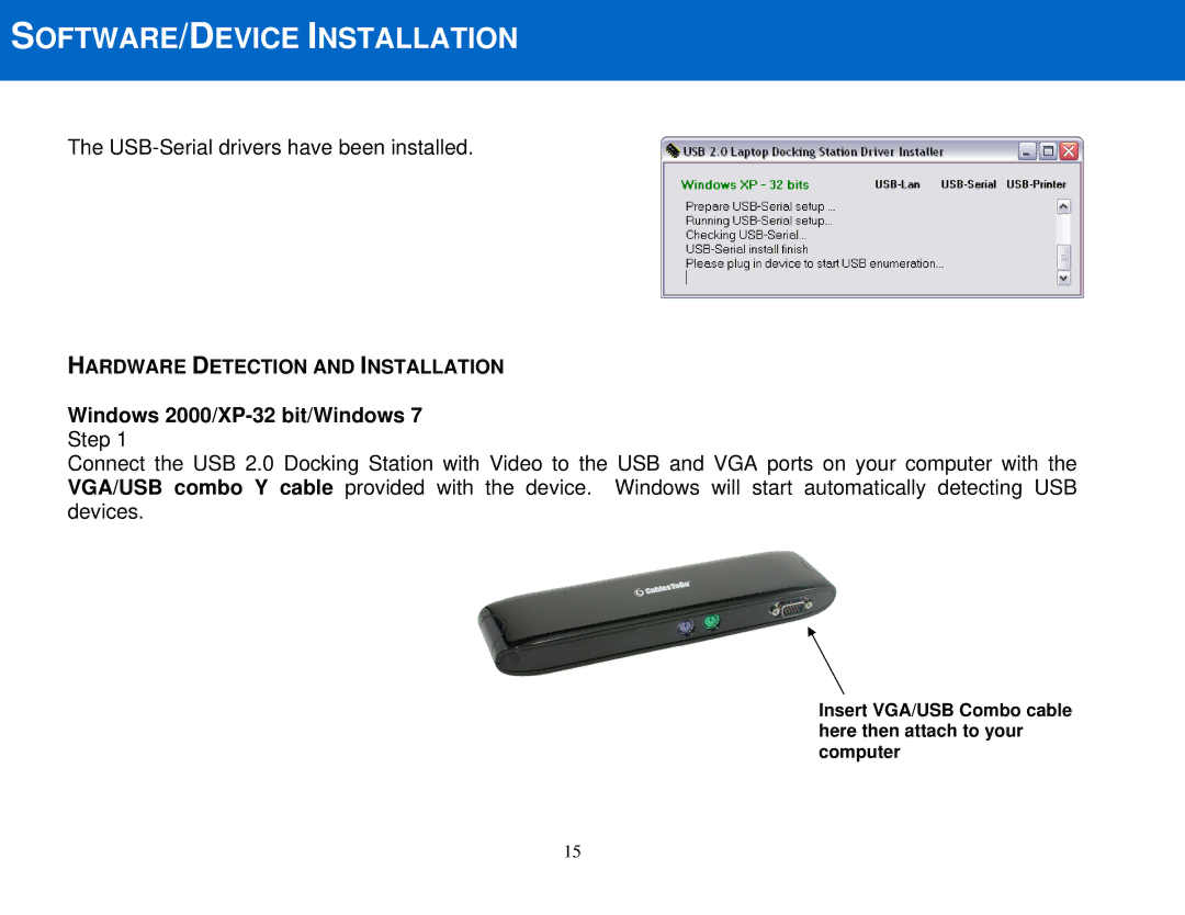 Cables to Go 28652 manual Windows 2000/XP-32 bit/Windows 