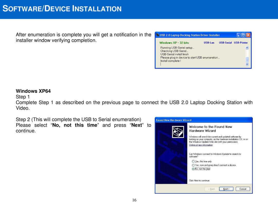 Cables to Go 28652 manual Windows XP64 