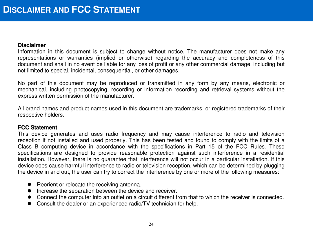 Cables to Go 28652 manual Disclaimer and FCC Statement 