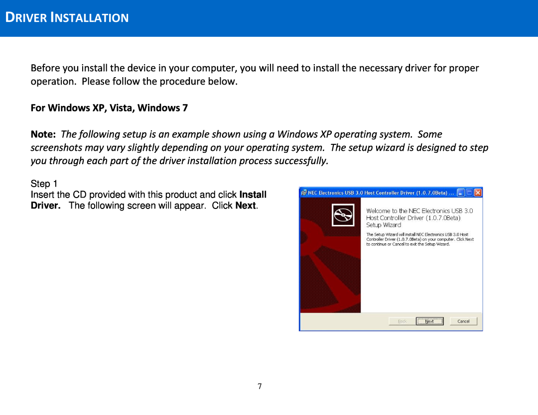 Cables to Go 29055 manual Driver Installation, For Windows XP, Vista, Windows 