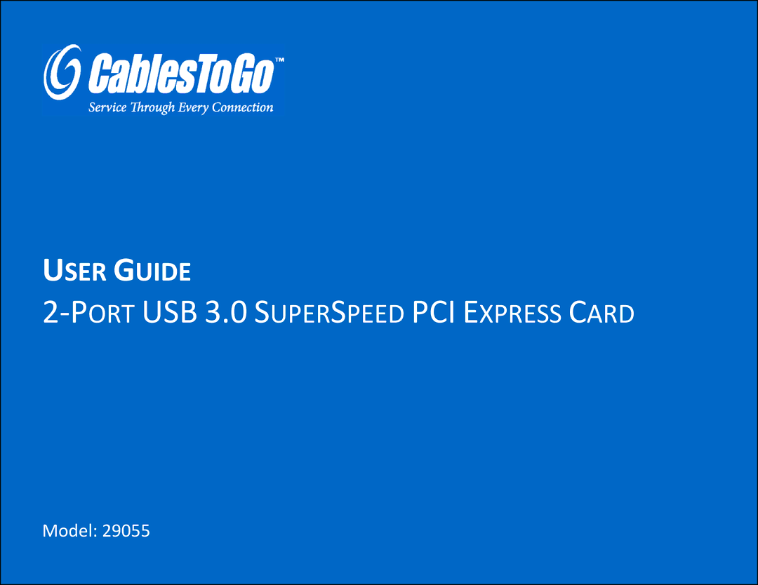 Cables to Go 29055 manual User Guide 