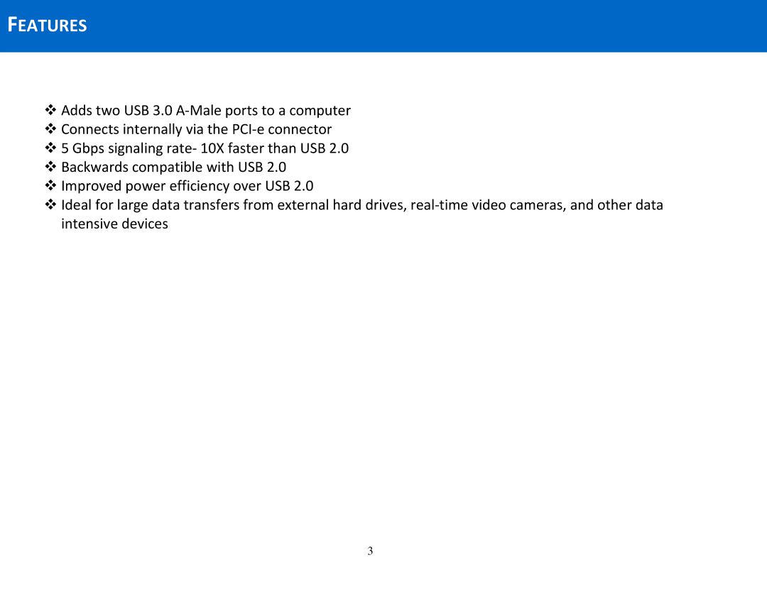 Cables to Go 29055 manual Features 