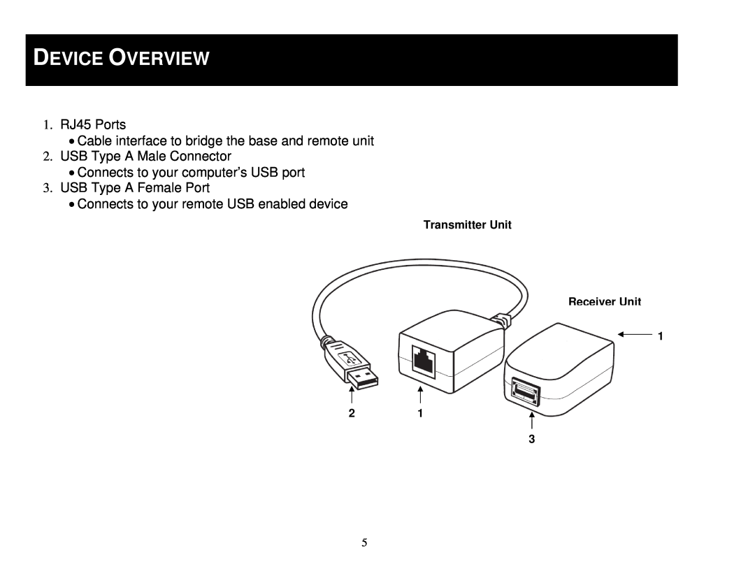 Cables to Go 29352 manual Device Overview, 1. RJ45 Ports Cable interface to bridge the base and remote unit 