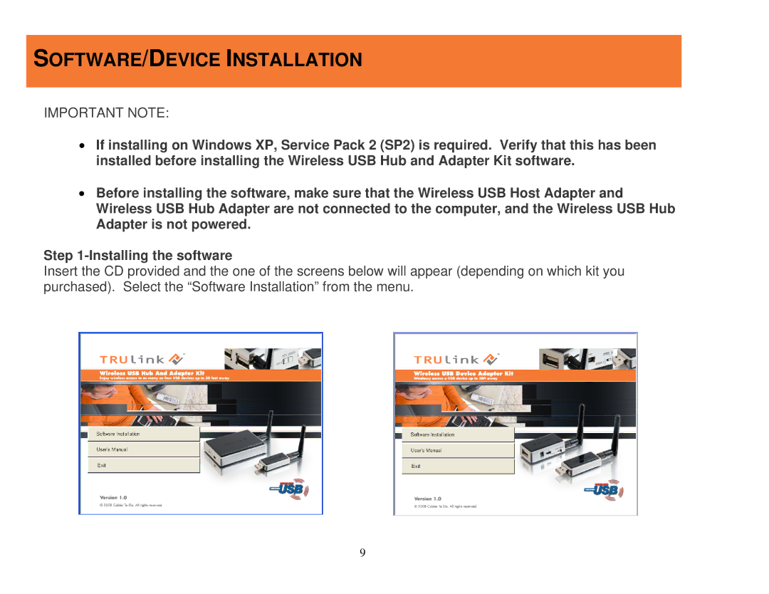 Cables to Go 29570, 29571 manual SOFTWARE/DEVICE Installation 