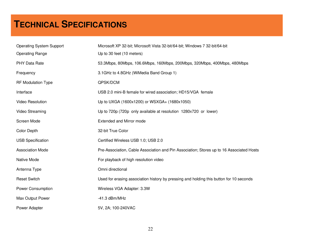 Cables to Go 29573 manual Technical Specifications, Qpsk/Dcm 