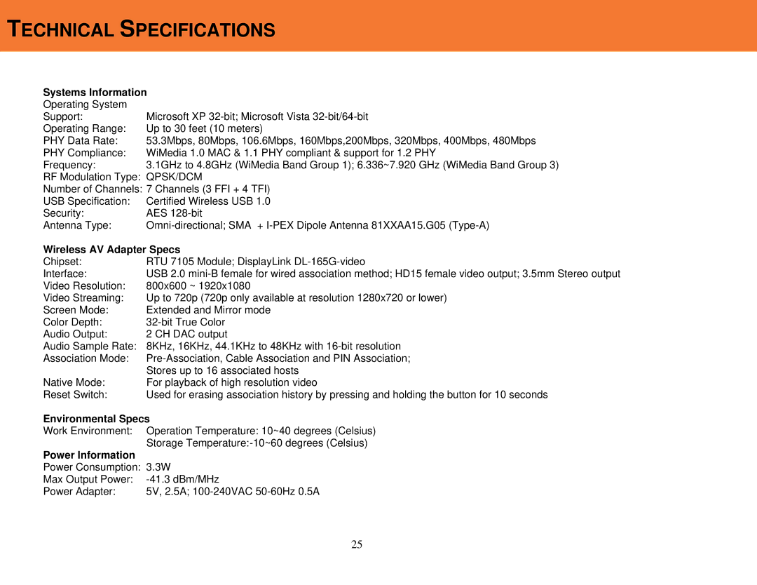 Cables to Go 29599 manual Technical Specifications, Systems Information 