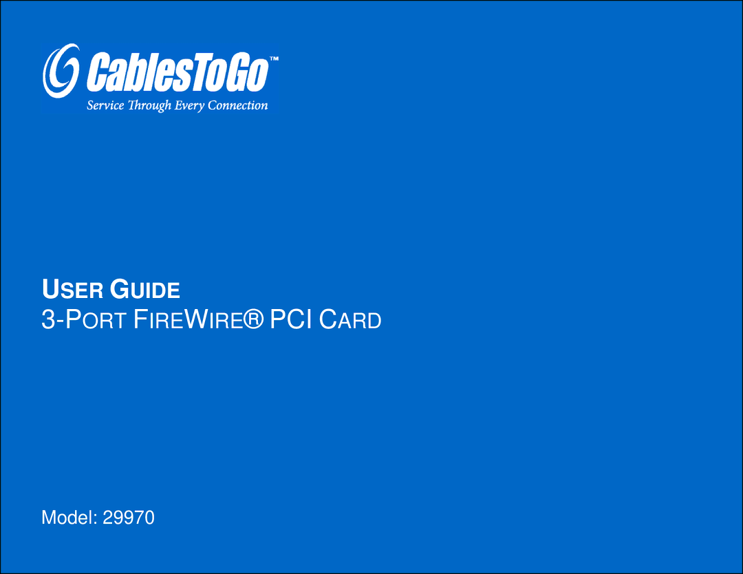 Cables to Go 29970 manual User Guide 